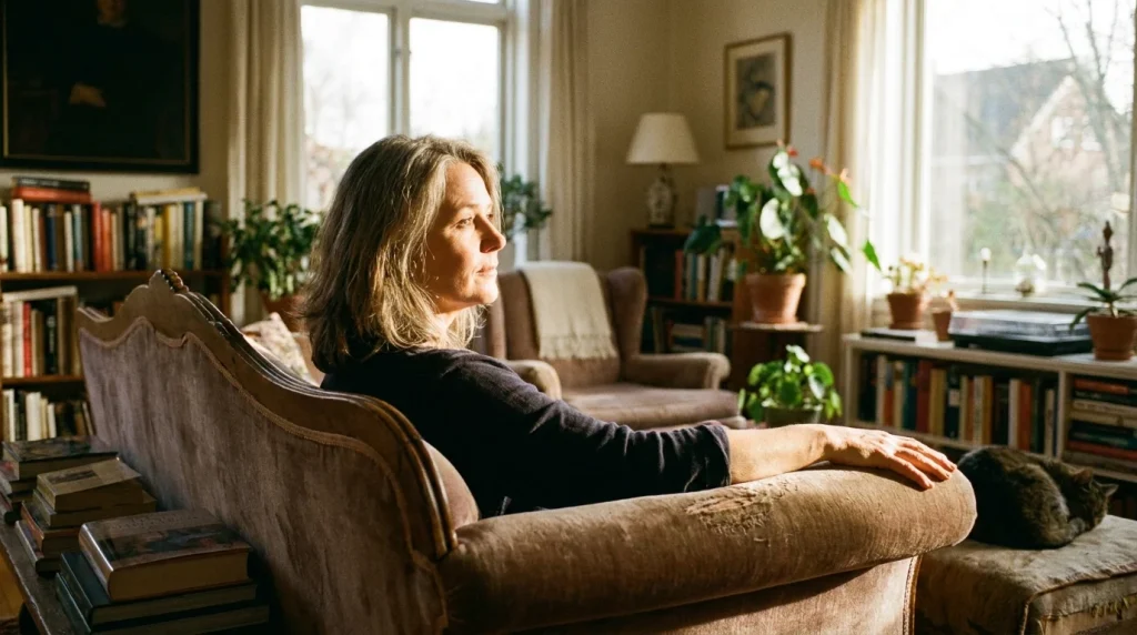 Mujer en un momento de calma durante el proceso de la menopausia. Imagen ilustrativa.